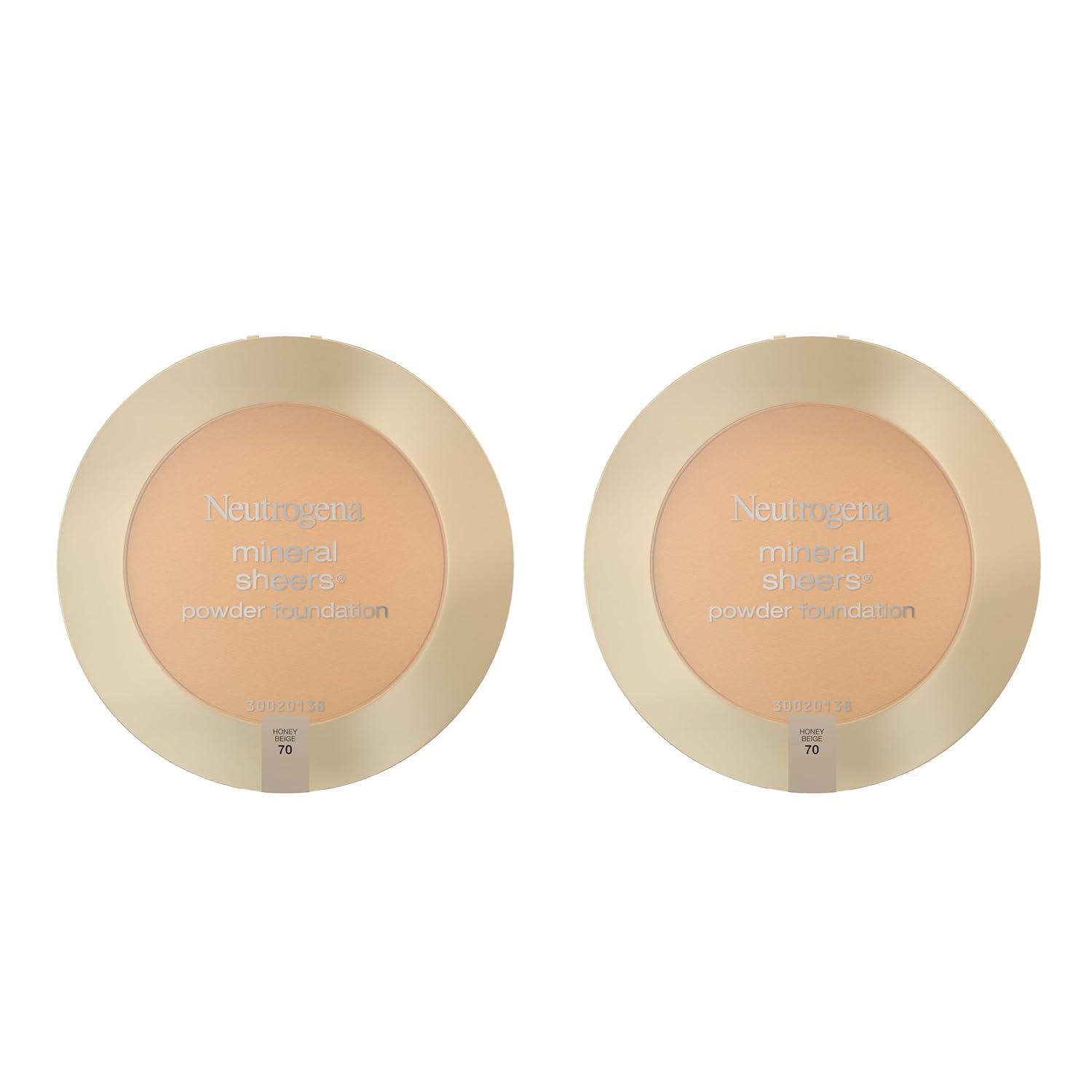 Neutrogena Mineral Sheers Compact Powder Foundation, Lightweight & Oil-Free Mineral Foundation, Fragrance-Free, Honey Beige 70,.34 Oz (Pack Of 2)