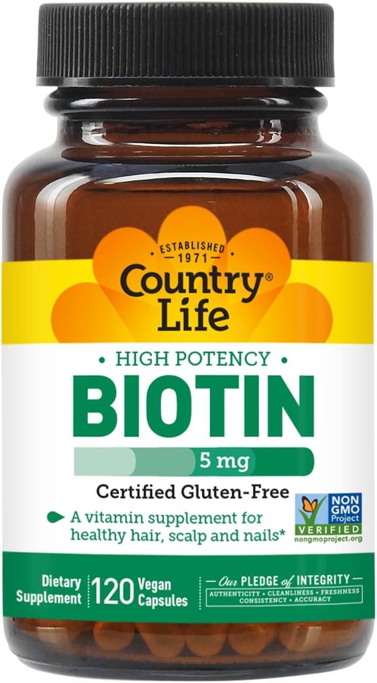 Country Life Country Life Biotin 5 Mg Vegicaps, 120 Count : Health & Household