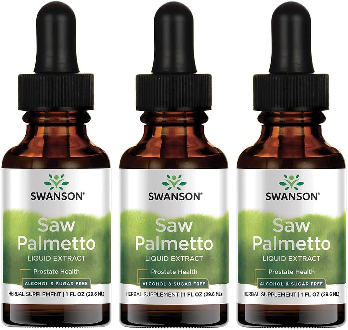 Swanson Saw Palmetto Liquid Extract (Alcohol And Sugar-Free) 1 Fl Ounce (29.6 Ml) Liquid (3 Pack)