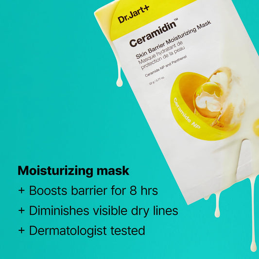 Dr.Jart+ Ceramidin Skin Barrier Moisturizing Face Mask | Sheet Mask | Korean Skin Care, 0.78 Ounce