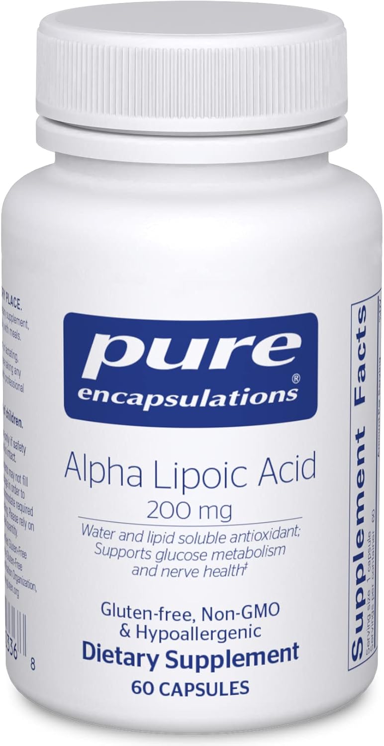 Pure Encapsulations Alpha Lipoic Acid 200 Mg - 200Mg Ala - Liver & Antioxidant Support* - For Nerve Health & Carb Metabolism - Vegan & Non-Gmo Supplement - 60 Capsules