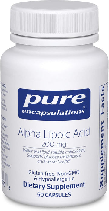 Pure Encapsulations Alpha Lipoic Acid 200 Mg - 200Mg Ala - Liver & Antioxidant Support* - For Nerve Health & Carb Metabolism - Vegan & Non-Gmo Supplement - 60 Capsules