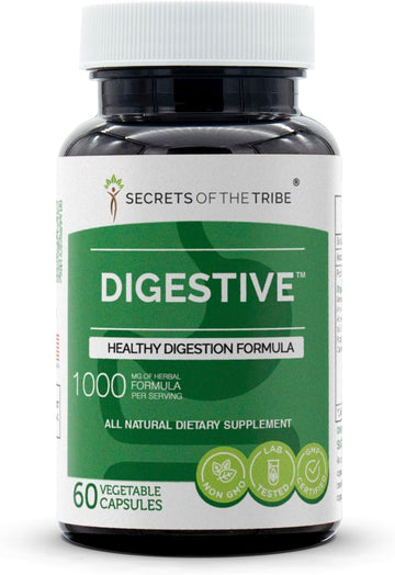 Secrets of the Tribe - Digestive, Healthy Digestion Formula, Herbal Supplement Blend (60 Capsules)