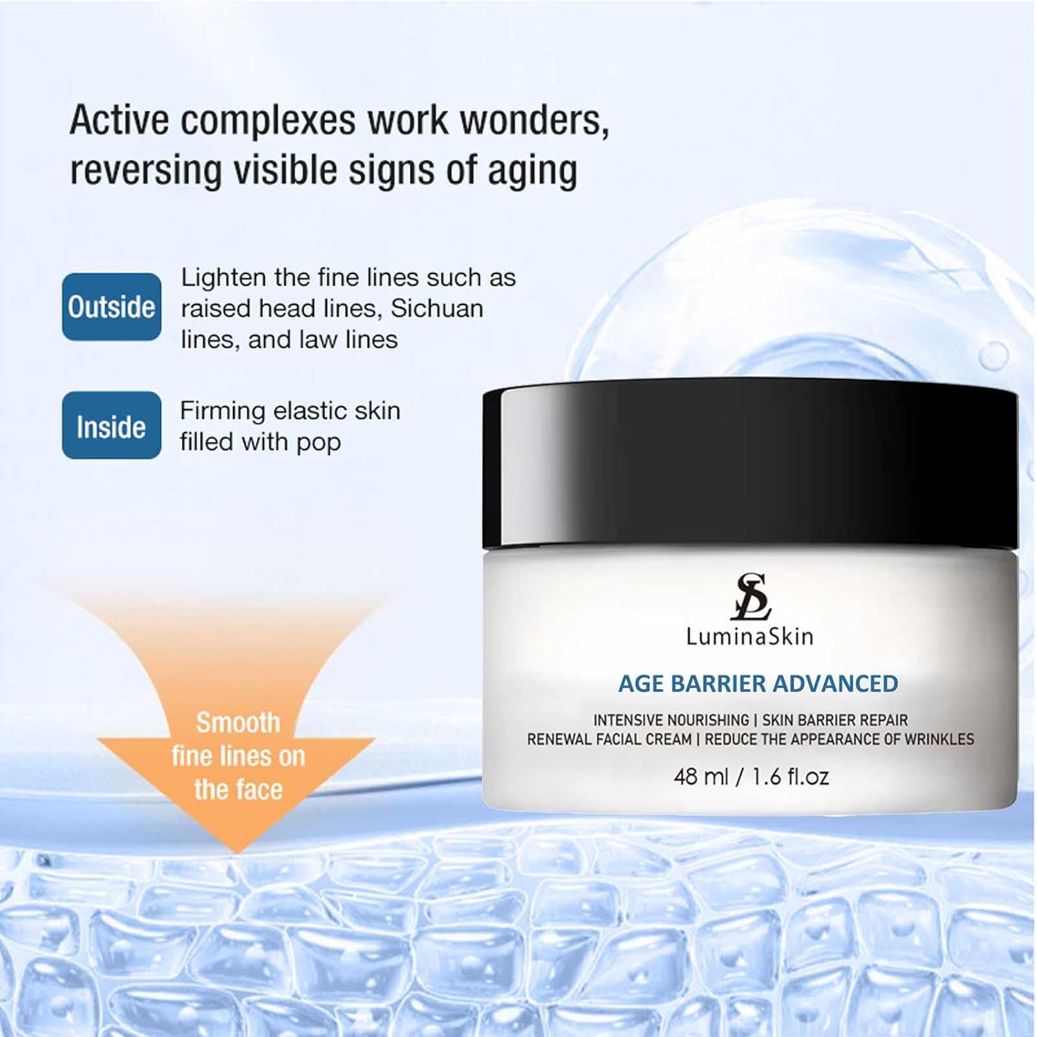 Luminaskin Age Barrier Advanced Face Cream - Skin Barrier Repair & Interrupter Age, Anti-Aging Moisturizer With Shea Butter, Blueberry Extract, Pomegranate & More : Beauty & Personal Care
