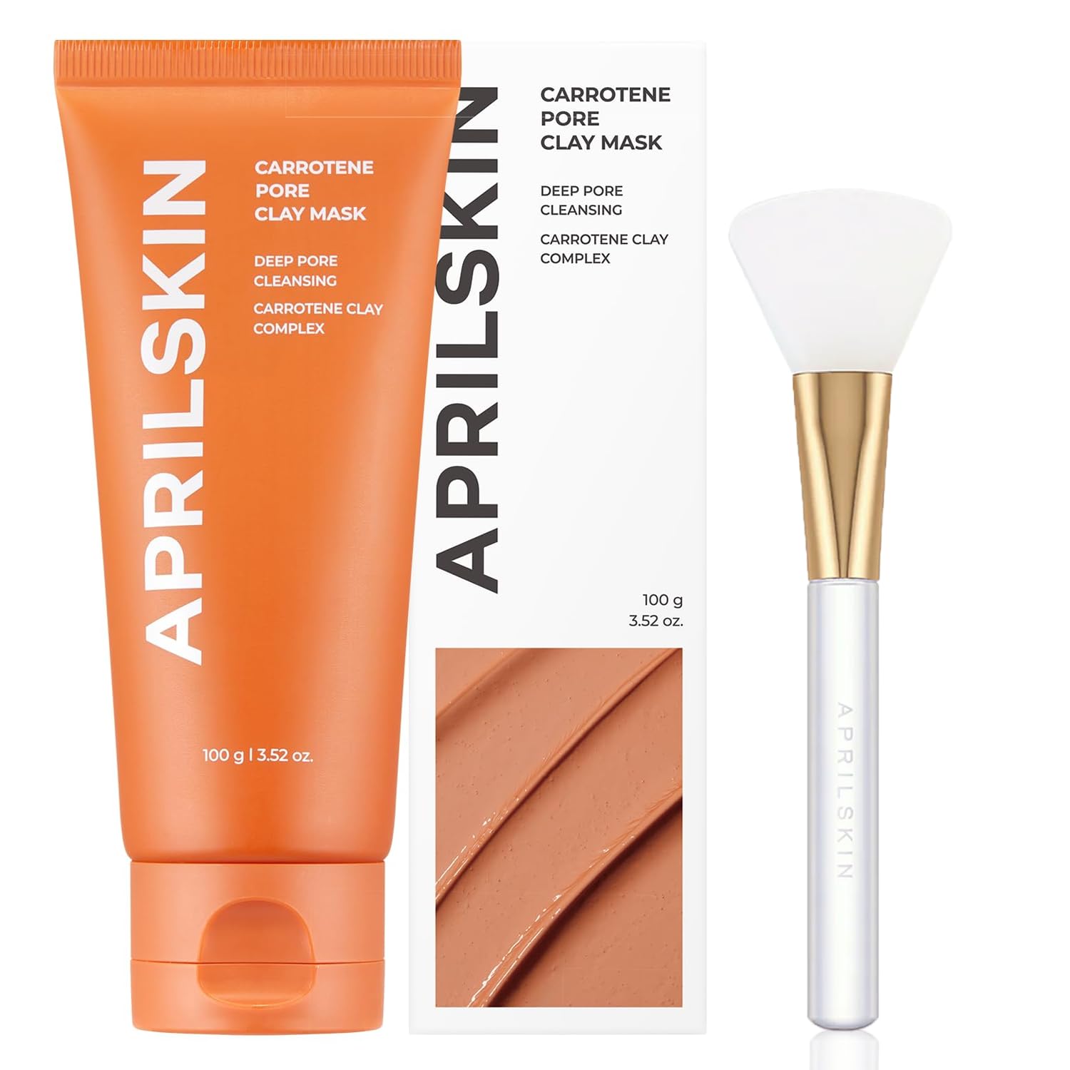Aprilskin Clay Mask With Jelly Brush For Hands-Free Application
