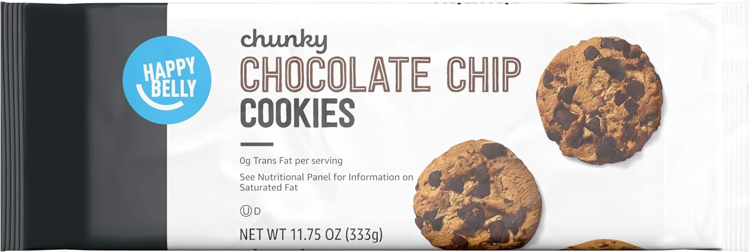 Amazon Brand - Happy Belly Chunky Chocolate Chip Cookies, 11.75 ounce (Pack of 1)