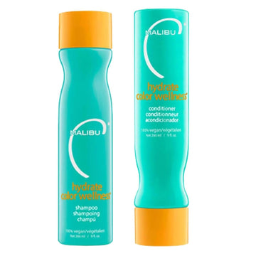 Malibu C Hydrate Color Wellness Duo (9 Oz) - Hydrating Shampoo And Conditioner Set For Color-Treated Hair - Extends Color Vibrancy And Longevity - Vegan & Sulfate-Free Hair Care