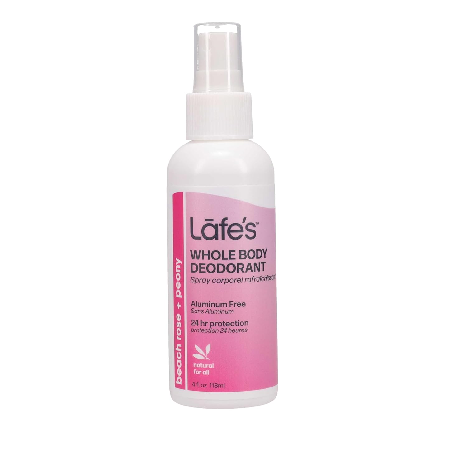 Lafe'S Natural Deodorant | 4 Ounce Whole Body Non-Aerosol Deodorant Spray | Aluminum, Paraben, & Baking Soda Free | Beach Rose & Peony