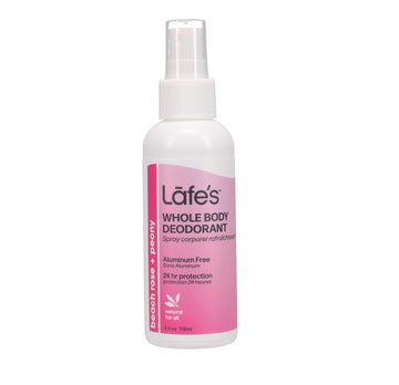 Lafe'S Natural Deodorant | 4 Ounce Whole Body Non-Aerosol Deodorant Spray | Aluminum, Paraben, & Baking Soda Free | Beach Rose & Peony
