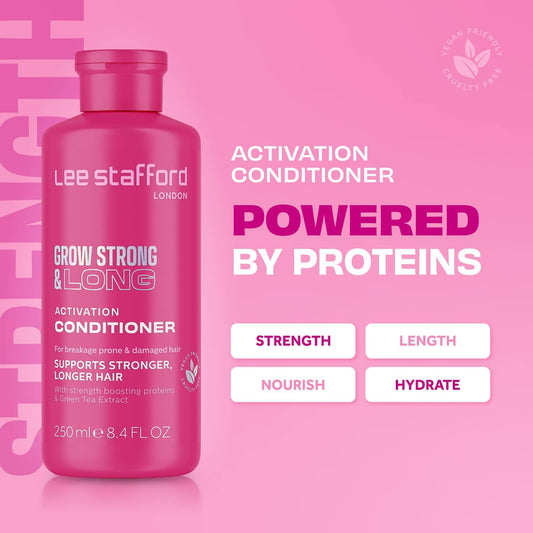 Lee Stafford Hair Growth Conditioner | Grow Strong & Long Collection - Best Thickening Regrowth Treatment For Thinning, For Men & Women, Helps Oil, Frizzy, Dry Scalp, 250 Ml