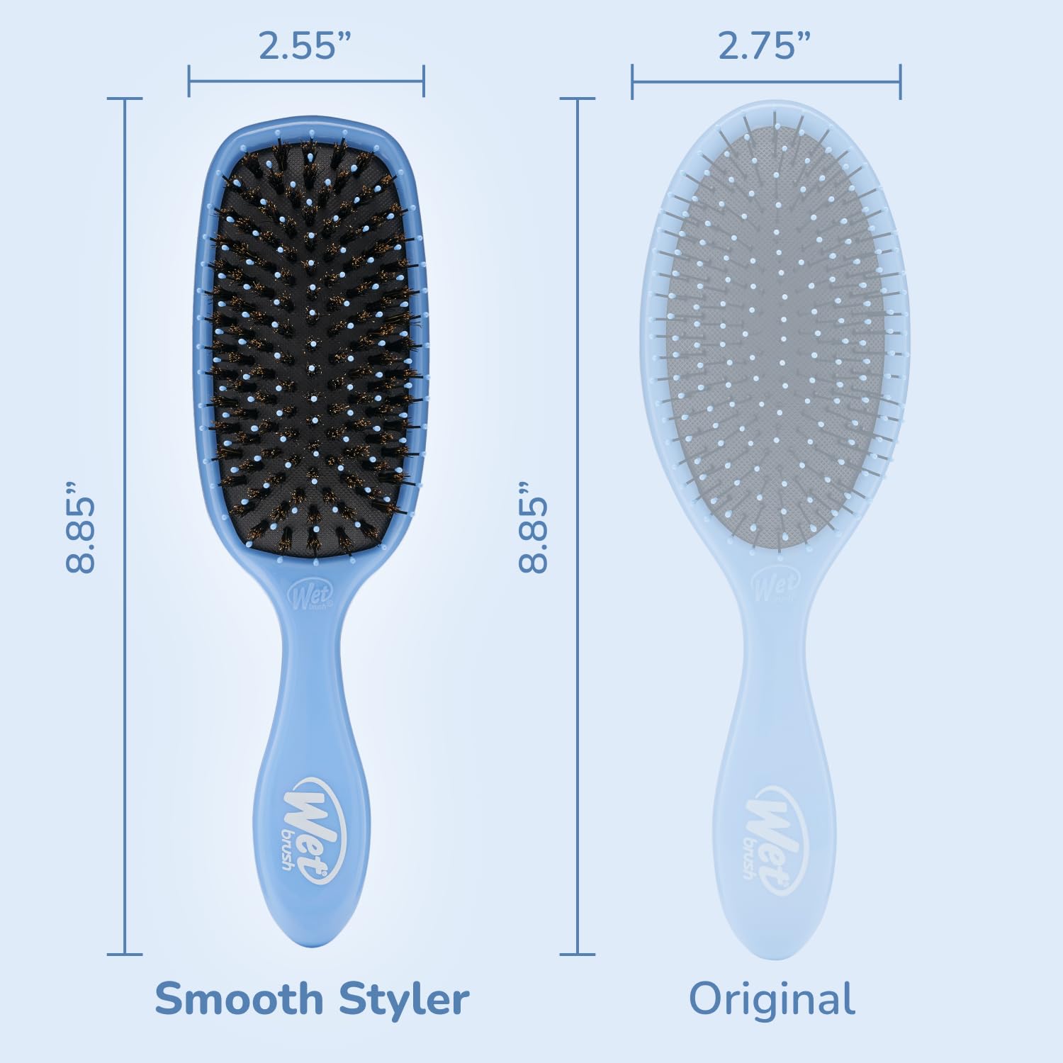 Wet Brush Shine Enhancer Hair Brush, Sky - Exclusive Ultra-Soft Intelliflex Bristles - Natural Boar Bristles For All Hair Types - For Women And Men, Wet And Dry Hair : Beauty & Personal Care