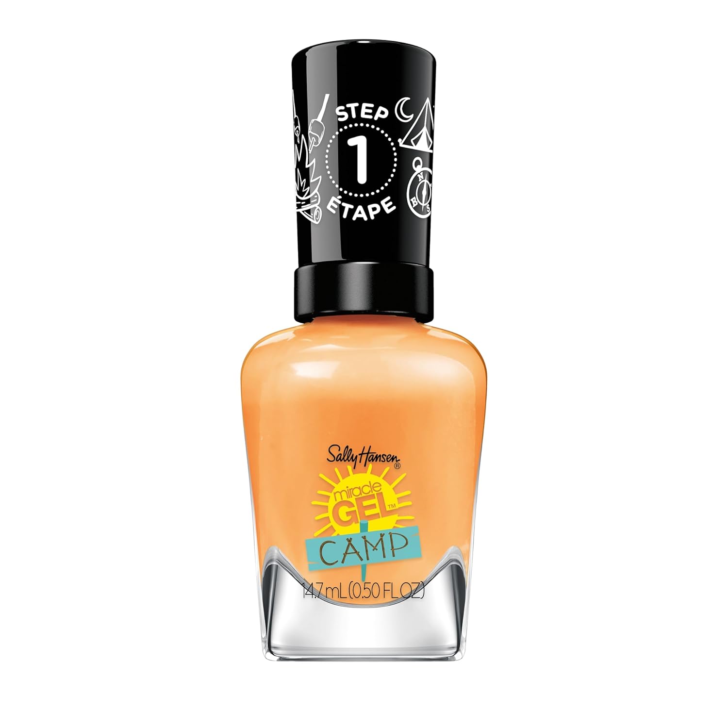 Sally Hansen Miracle Gel™, Summer Camp Peach Retreat, Long Lasting, Gel-Like Formula, No Uv Lamp Needed, Orange Nail Polish