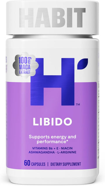 Habit Libido Supplement (60 Capsules) - New Look, Natural Aphrodisiac Blend With Maca, Ashwagandha L-Arginine, Supports Energy And Performance, Vegan, Non-Gmo (1 Pack)