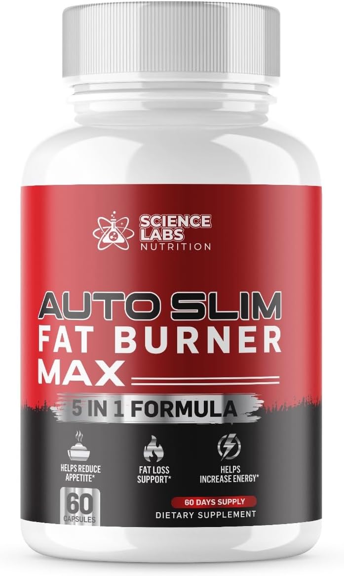 Science Labs | Auto Slim Weight Loss Pills For Women & Men | Appetite Suppressant, Belly Fat Burner Supplement, Metabolism Booster, Carb Blocker | Diet Pills That Work Fast - 60 Capsules