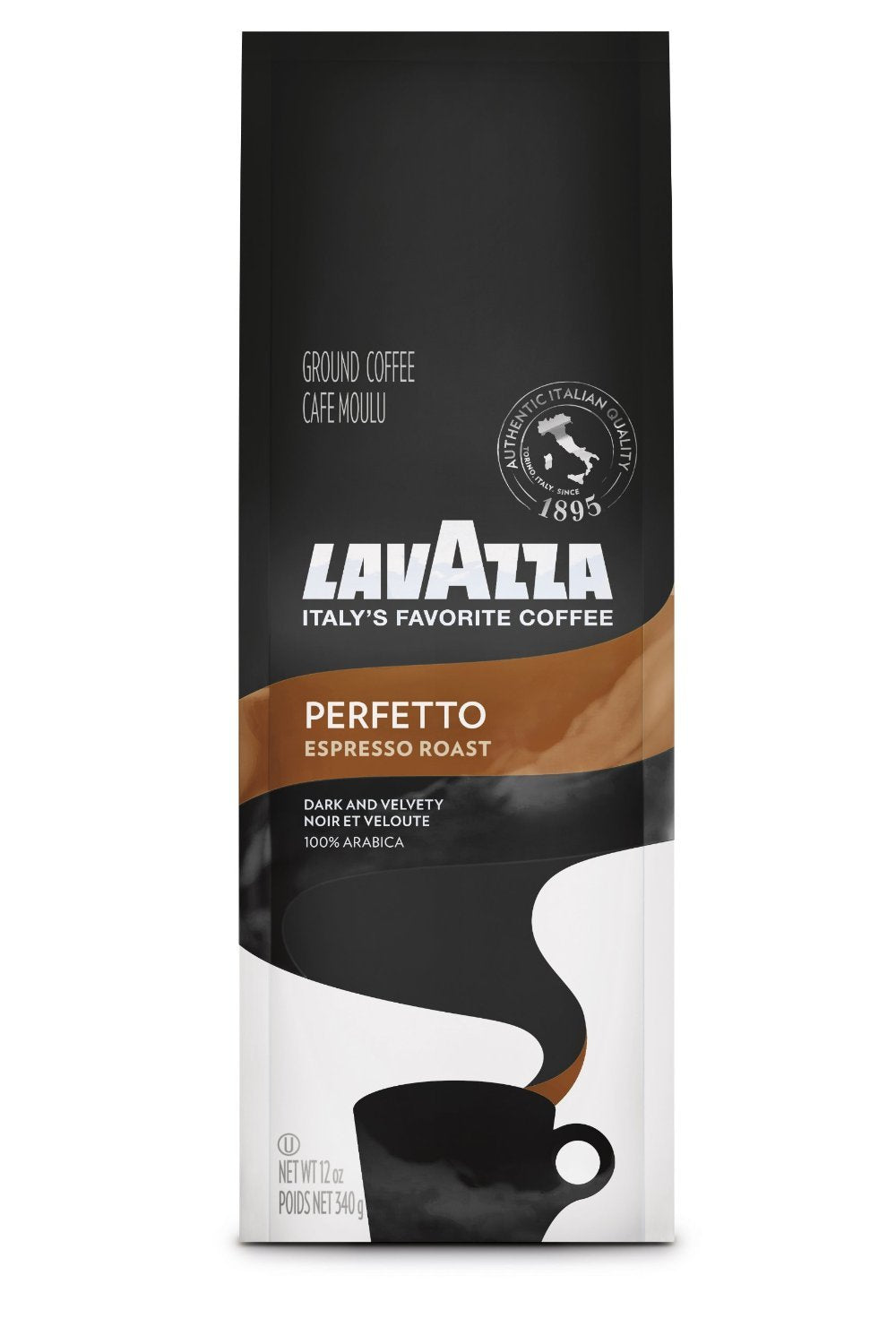 Lavazza 7511 Perfetto Ground Coffee, Espresso Roast, 12 Oz Bag