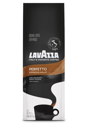 Lavazza 7511 Perfetto Ground Coffee, Espresso Roast, 12 Oz Bag