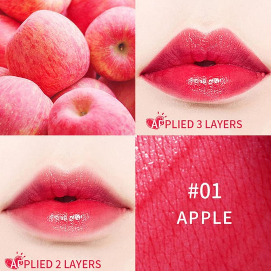 3 In 1 Lip And Cheek Tint Stain, Mini Liquid Lipstick, Hydrating & Moisturizing Cheeks And Eyes Natural Lip Gloss, Waterproof Long Lasting Shimmer Sexy Lip Color Makeup (#01 Apple)