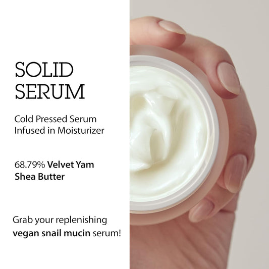 Blithe Pressed Serum 68.79% Wild Yam Moisturizing Serum With Cream Texture For Women, Vegan Mucin Safe For Sensitive Skin, Korean Skincare 1.68 Fl Oz