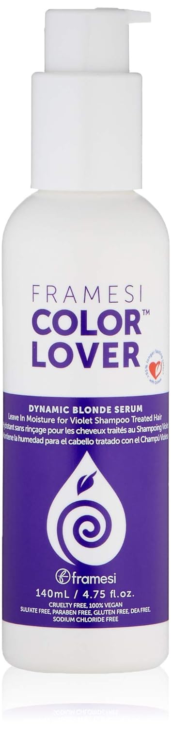 Framesi Color Lover Dynamic Blonde Serum, 4.75 Fl Oz, Sulfate Free Daily Leave In Conditioner, Color Treated Hair