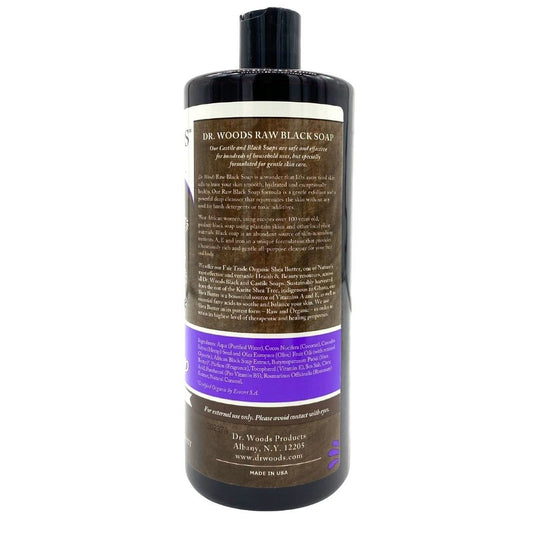 Dr. Woods Raw Black Moisturizing Castile Soap, 32 Ounce