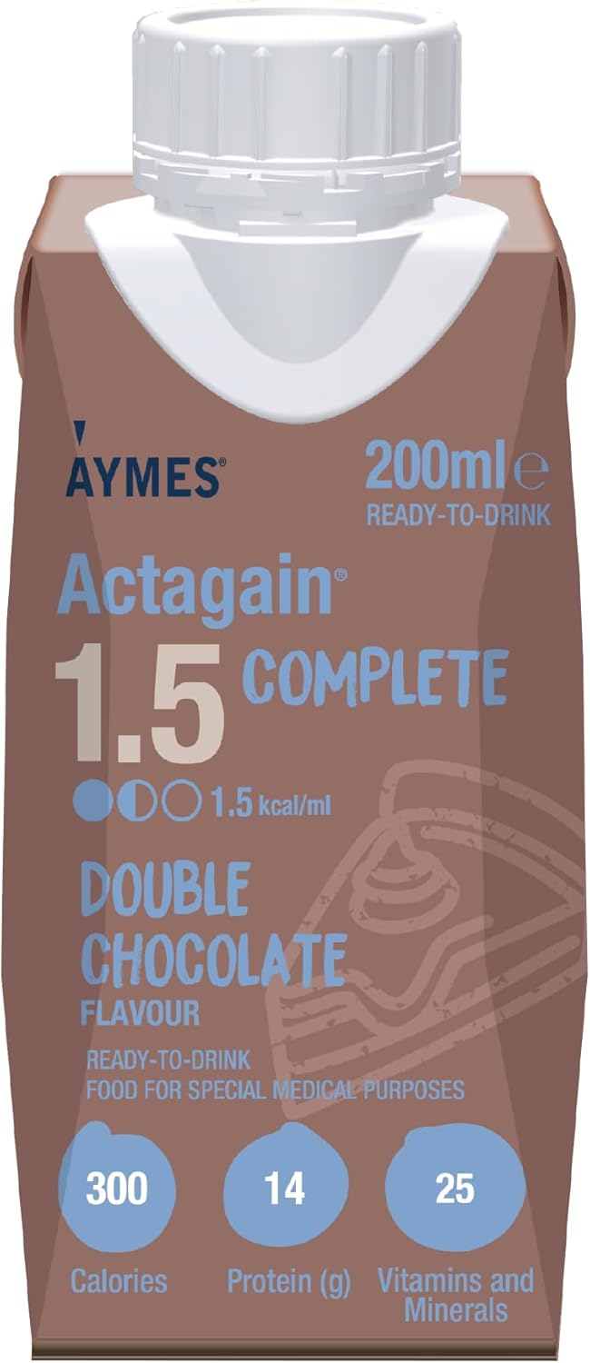 Aymes - Actagain 1.5 Complete - Banana - 24 X 200Ml Ready-To-Drink Bottles - Gluten Free & Vegetarian - Suitable For Adults And Children Aged 3+