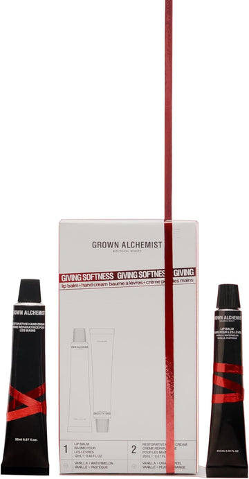 Grown Alchemist Giving Softness, Limited Edition Gift Set & Value Pack - 12Ml Moisturising Lip Balm, 20Ml Restorative Hand Cream