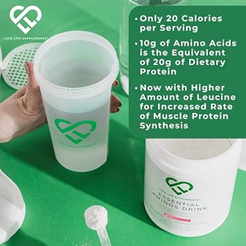 EAA Amino Acids Powder, All 9 Essential Amino Acids Including BCAA's and 2 Grams of Leucine per Serving, Apple & Kiwi Flavour, 348g - 60 Servings (5g of EAA's per Serving) - Love Life Supplements : Amazon.co.uk: Health & Personal Care