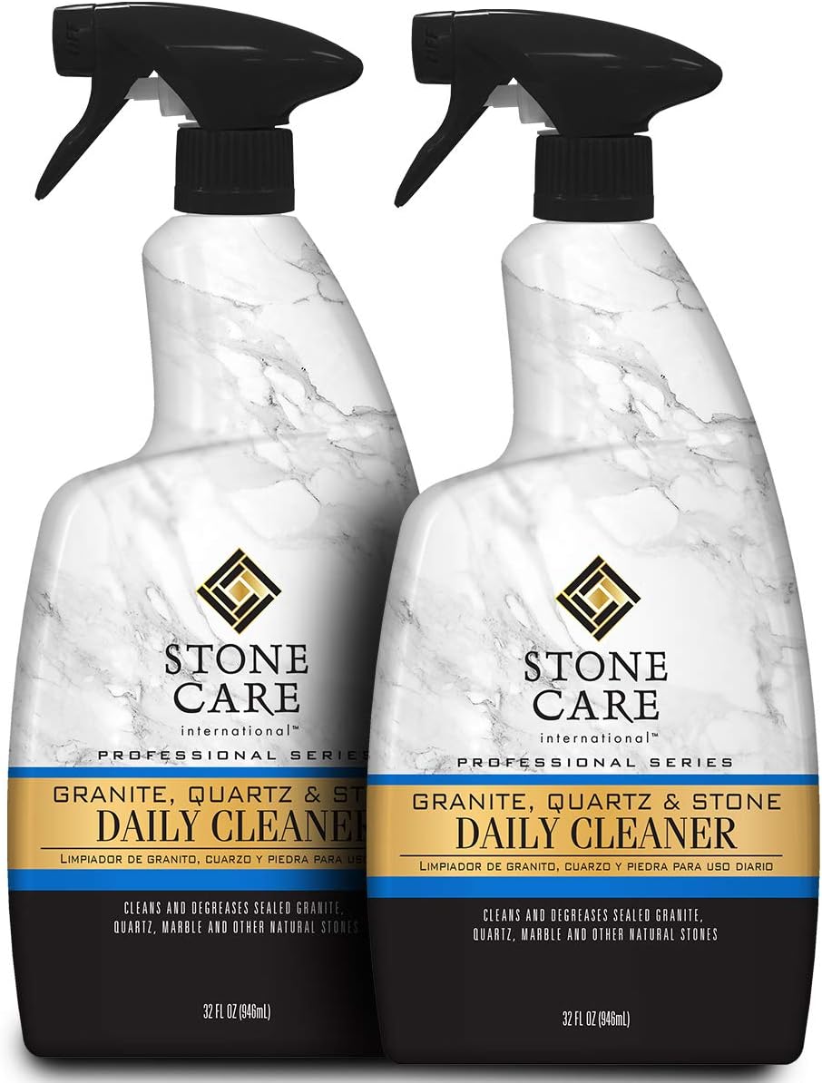 Stone Care International Granite Cleaner - 32 Fluid Ounces (2 Pack) Granite Marble Quartz Tile Travertine Limestone Slate Clean