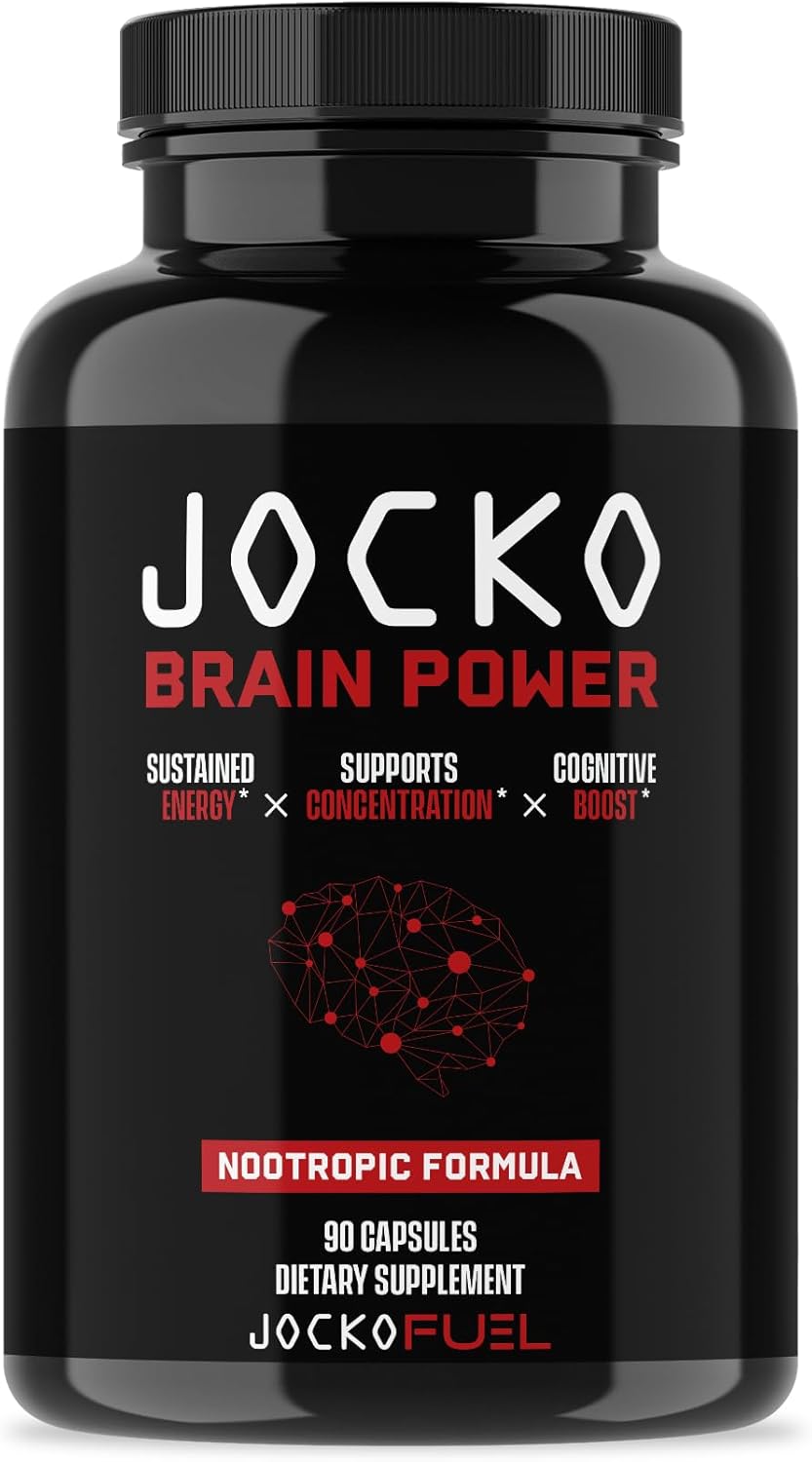 Jocko Fuel Brain Power - Nootropic Dietary Supplements For Memory & Focus Wiht L Theanine, L Carnitine- Energy & Focus Supplement (90 Capsules)