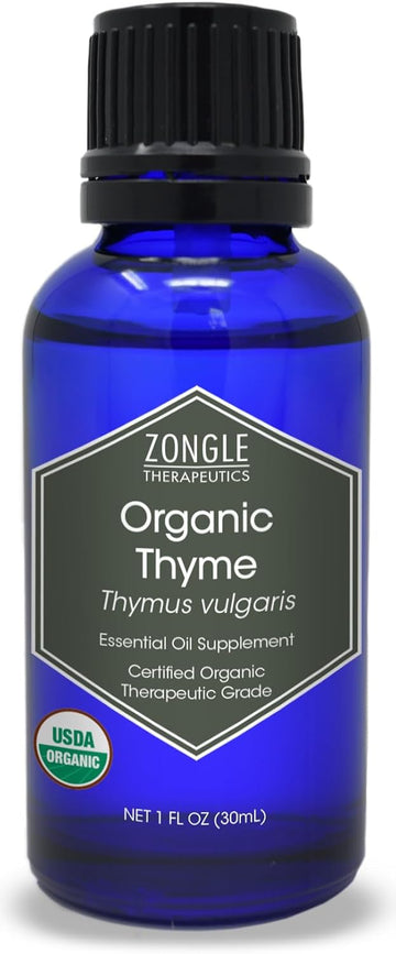 Organic Thyme Oil By Zongle – 100% Pure Natural, Therapeutic & Food Grade, Edible For Aromatherapy, Topical & Oral Use – 1 Oz