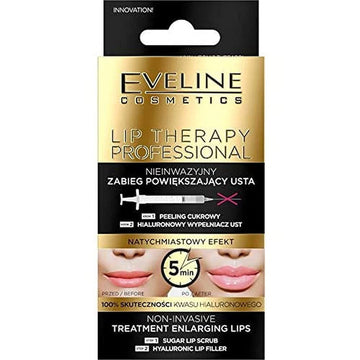 Eveline Cosmetics Lip Therapy Professional Non-Invasive Lip Enralging Treatment 2In1, Sugar Lip Scrub 7Ml Abd Hyaluronic Lip Filler 12Ml