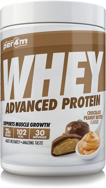 Per4M Protein Whey Powder | 30 Servings Of High Protein Shake With Amino Acids | For Optimal Nutrition When Training | Low Sugar Gym Supplements (Jammy Biscuit, 900G)