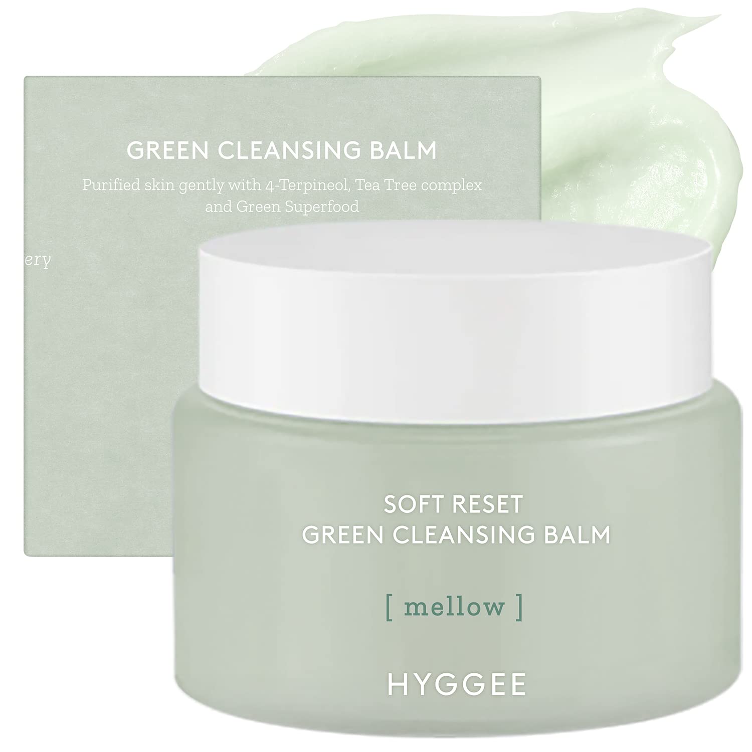 Soft Reset Green Cleansing Balm - Vegan Gentle Makeup Remover Sherbet Cleanser - Milky Oil Based Cleanser - Tea Tree Extract & Jojoba Oil - Hypoallergenic For Sensitive Skin, 3.38Oz