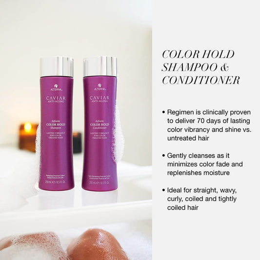 Alterna Caviar Anti-Aging Infinite Color Hold Shampoo, Conditioner, Color Protect Serum Complete Regimen Set | For Color Treated Hair | Minimizes Color Fade | Sulfate Free