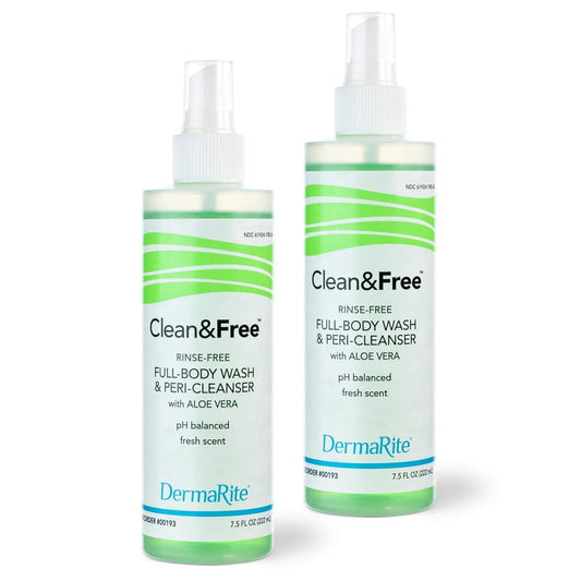 Dermarite Clean & Free Rinse-Free Scented Shampoo And Body Wash - Cleanses Hair, Face, And Body Without Rinsing - 7.5 Oz., 2 Count : Health & Household