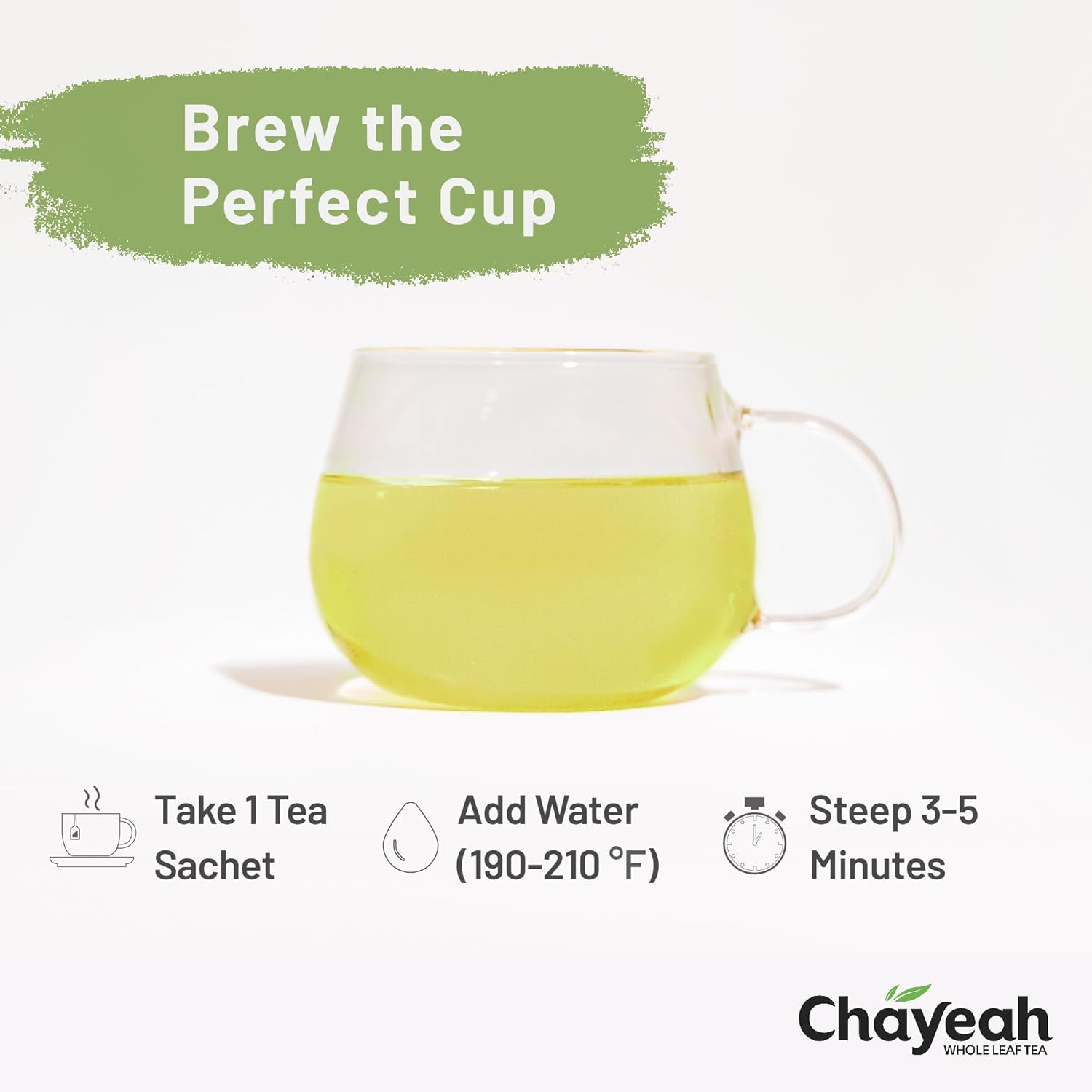 Chayeah, Jade Green, Top Grade Mao Feng Green Tea, Whole Leaf Green Tea Bag, Usda Organic, Caffeinated (16 Pyramid Tea Sachets)