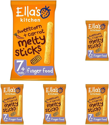 Ella'S Kitchen Sweetcorn And Carrot Melty Sticks From 7 Months, 16G (Pack Of 5)