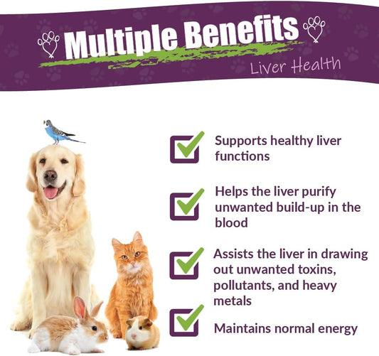 Amber Naturalz Life Cell Support Herbal Supplement For Dogs, Cats, Birds, Guinea Pigs, And Rabbits | Pet Herbal Supplement For Liver Health | 4 Fluid Ounce Glass Bottle | Manufactured In The Usa