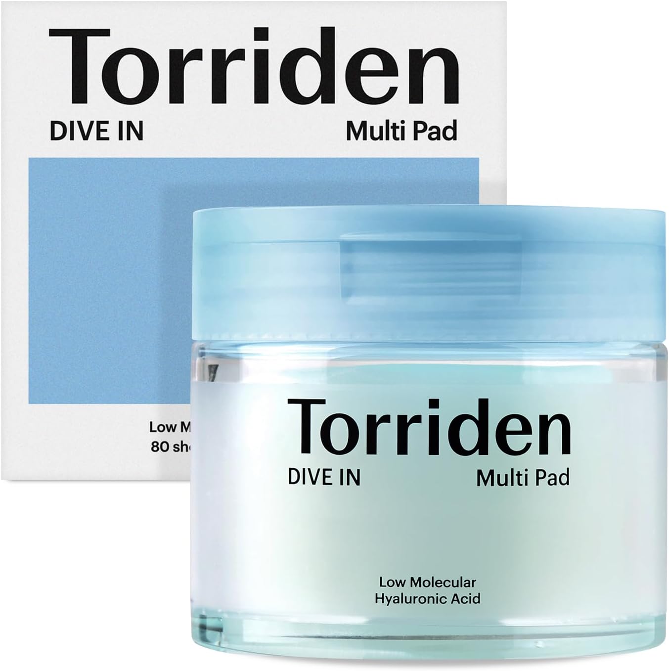 Torriden Dive-In Vegan Hyaluronic Acid Toner Pads For Face (80 Pads) Moisturizing Facial Pads For Cooling, Soothing, Hydrating Spot Masking | Alcohol-Free Fragrance-Free No Colorants Cruelty-Free