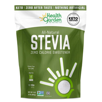 Health Garden Stevia Sweetener Powder - 4:1 Sugar Substitute - All Natural - Gluten Free - Keto Friendly - Tastes Like Sugar (2 Lbs)