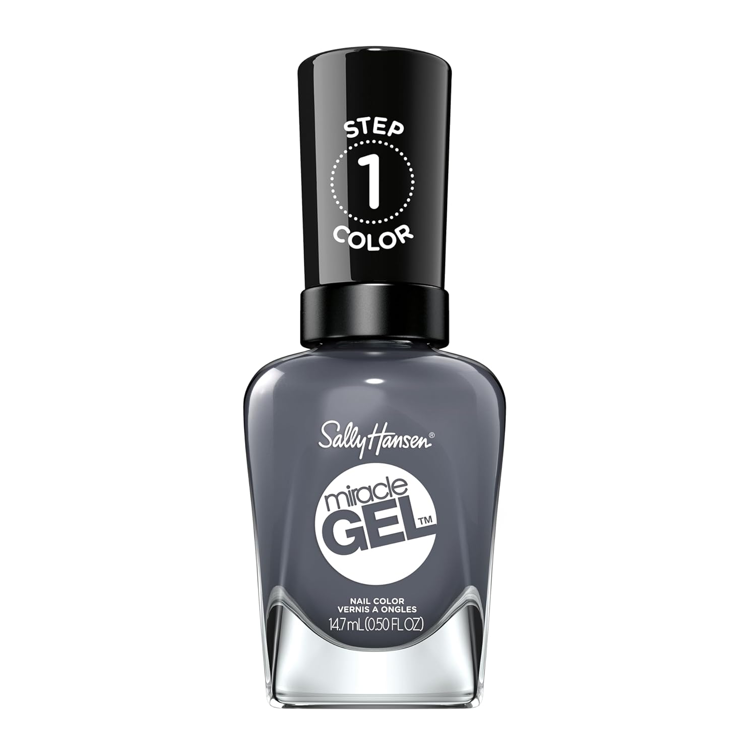 Sally Hansen Miracle Gel™, Slate-R Girl, Long Lasting, Gel-Like Formula, No Uv Lamp Needed, Grey Nail Polish