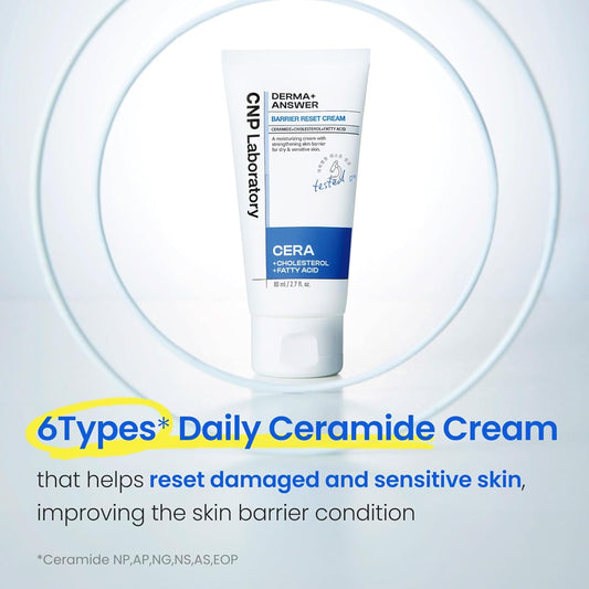 Cnp Barrier Reset Cream - Deep Hydration, Strengthen Skin Barrier, Ceramide, Suitable For Dry, Sensitive Skin, Korean Skin Care, 2.7 Fl. Oz