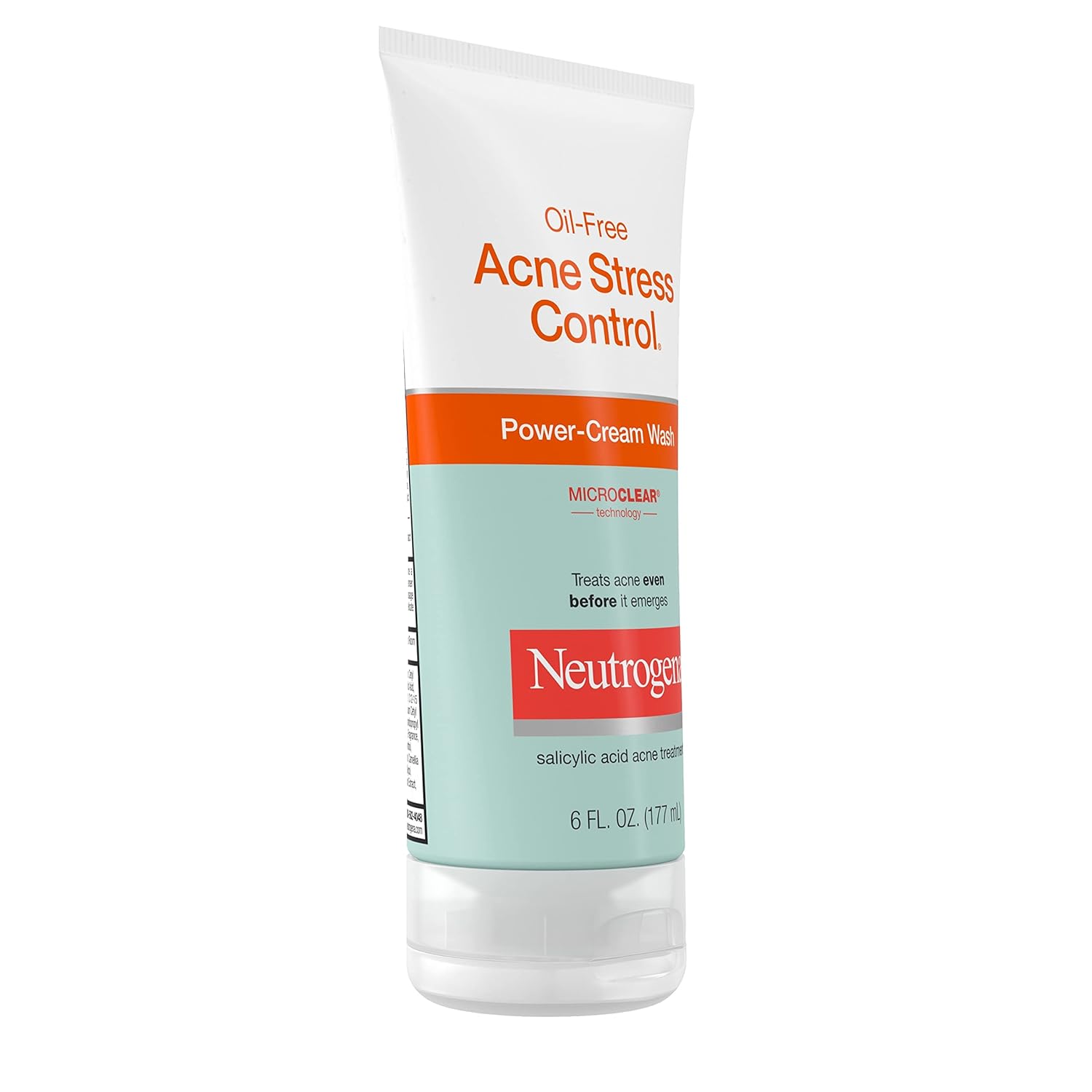 Neutrogena Oil-Free Acne Stress Control Power-Cream Face Wash with 2% Salicylic Acid Acne Treatment Medication, Soothing Daily Acne Facial Cleanser for Acne-Prone Skin Care, 6 fl. oz : Beauty & Personal Care