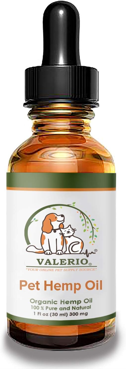 Valerio Pets Hemp Oil for Dogs and Cats - 1 Oz - Hemp Oil Drops with Omega Fatty Acids - Hip and Joint Support and Skin Health