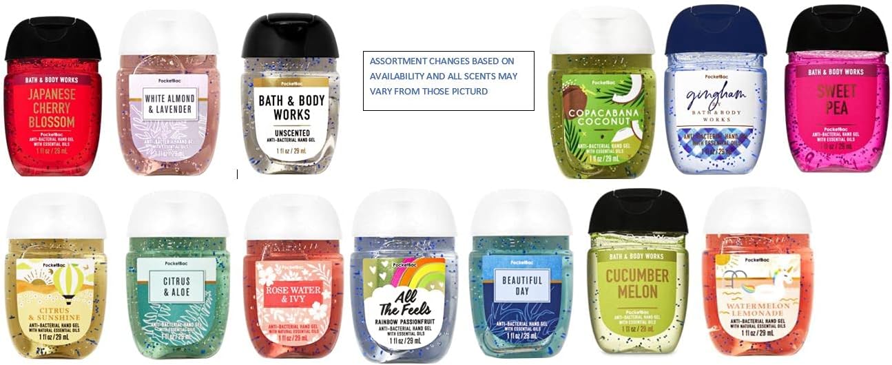 Bath And Body Works Pocketbac Hand Sanitizer Grab Bag Bundle Pack Of (10) Anti-Bacterial Hand Gels By Bath & Body Works