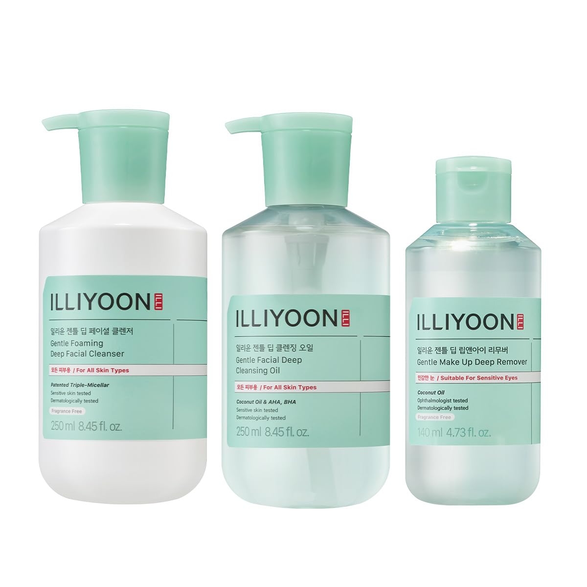 Illiyoon Gentle Deep Facial Cleanser With Cleansing Oil & Lip And Eye Makeup Remover