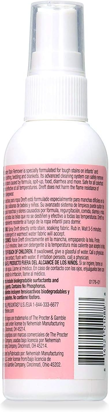 Dreft Baby Laundry Instant Stain Remover Spray for Clothes, 22 Fluid Ounce (Pack of 4)