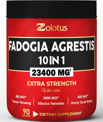 23400mg Fadogia Agrestis 10 In 1, 23X Strength with Maca, Tribulus Terrestris, Horny Goat Weed, Panax Ginseng, Saw Palmetto, Tongkat Ali,. Energy, Stamina & Performance Supplement for Men & Women