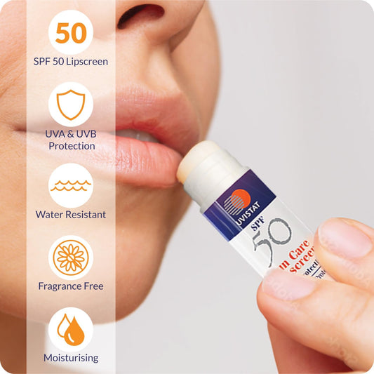 Uvistat Sun Care Lipscreen | Spf50 | Moisturising Lip Balm | Prevent Dry And Chapped Lips | 2 Tubes