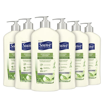 Suave Skin Solutions Body Lotion Soothing With Aloe 18oz 6 Pack